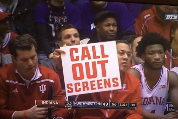 Call out screens” sign correctly mocked by IU fans after loss to  Northwestern | KentSterling.com