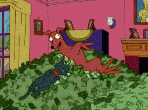 The Pets Are Also... Rolling In Money - The Simpsons GIF - The Simpsons  Simpsons Pets - Discover & Share GIFs