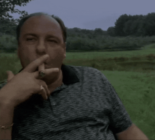Tony Soprano Smoking A Cigar Tony Soprano Cigar GIF - Tony ...