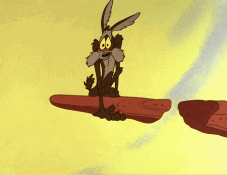 Image result for wile e coyote gif cliff