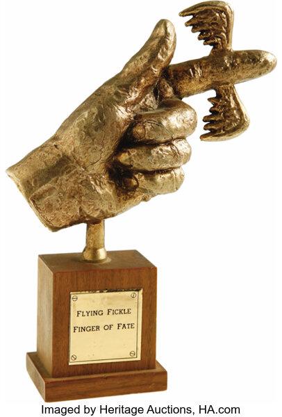 Movie/TV Memorabilia:Props, "Laugh-In" Flying Fickle Finger of Fate Award. Broadcast from 1968 to 1973 on NBC, Rowan & Martin's Laugh-In provided a ... (Total: 1 Item)