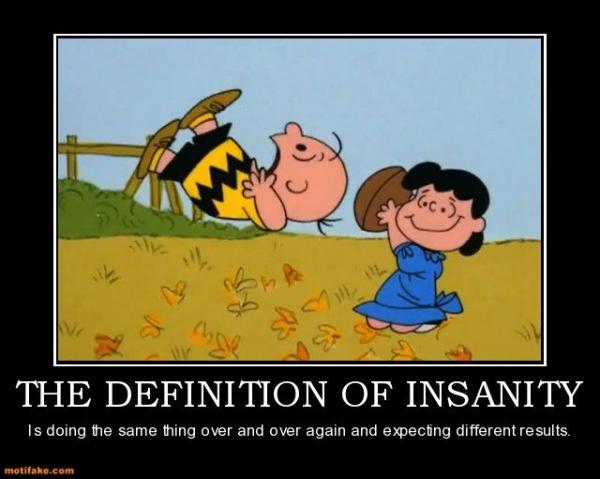 Image result for definition of insanity cartoon
