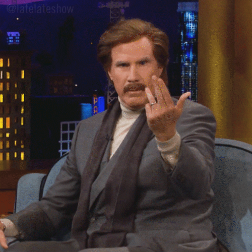 lets go, come on, come here, bring it on, bring it, latelateshow, ron  burgundy, come hither, lets fight about it – GIF