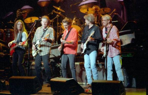 The Eagles Timothy B. Schmitt, Don Henley, Glenn Frey, Don Felder and Joe Walsh perform at the Target Center in Minneapolis, Minnesota on Februarry...