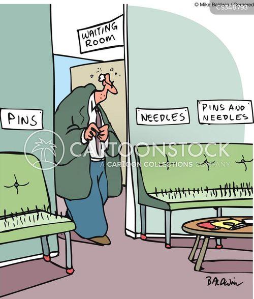 Image result for sitting on pins and needles cartoons