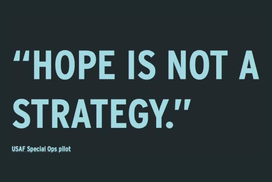Image result for hope is not a strategy